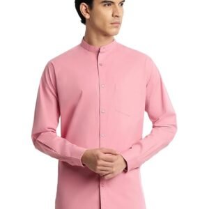 Casual Shirts for Men with Mandarin Collar, Full Sleeves and Chest Pocket