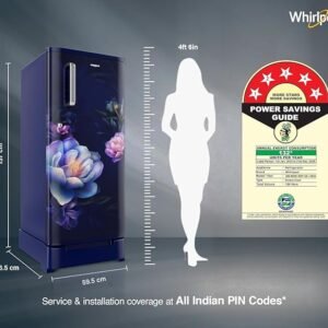Whirlpool 184 L 5 Star Direct-Cool Single Door Refrigerator with Intellisense Inverter Compressor (205 WDE ROY 5S INV SAPPHIRE SERENA -Z1)