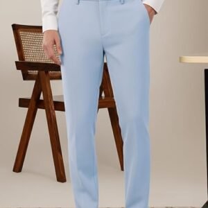 SaintX Men’s Premium 4-Way Comfort Stretch Formal Trousers | Smart Moisture Wicking Wrinkle Free Fabric | Smarter Techno Flex Expandable Waistband | Stylish Slim Fit | Daily Office Wear