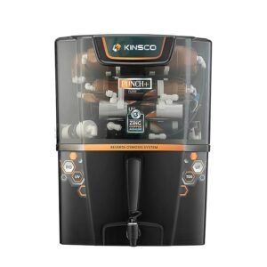 Kinsco Aqua Punch+ Zinc Copper And Alkaline 15Liter Ro + Uv + Uf Water Purifier(Black) With Copper Guard,Ph Enhancer,And Pre-Filter-1-Year Warranty