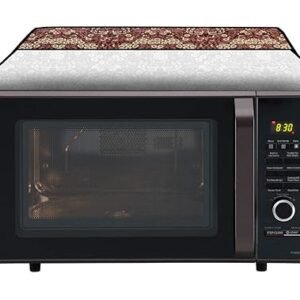 Stylista Microwave Oven Cover for Panasonic 20 L Grill NN-GT221WF Floral Pattern Beige