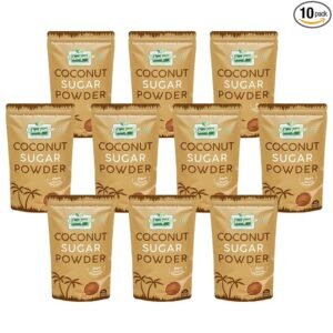 Sehatpal Natural Coconut Sugar 1Kg I Pure & Healthy Sugar Substitute| Palm Sugar | Low Glycaemic Index | Pack of 10(100 gm each)