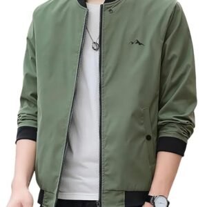 GLASGO Men’s Casual Bomber Jacket ||Lightweight Zip-Up, Modern Fit, Versatile Winter Warm Stylish – Fall Outerwear