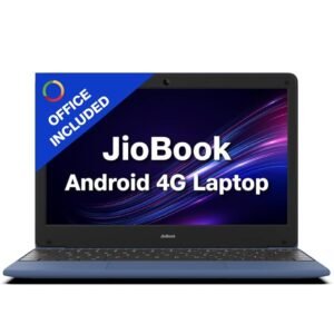 JioBook 11 with Lifetime Office | Android 4G Laptop Mediatek 8788 (JioOS) | Octa-core | 4GB RAM | 64 eMMC Storage | Thin and Light Laptop (11.6 inch, 990 Grams) | Dual Band WiFi + SIM | Blue
