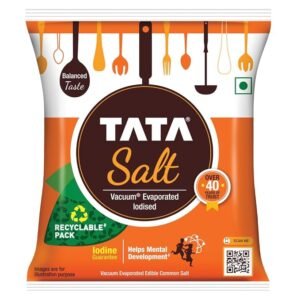 Tata Salt 1 Kg, Free Flowing and Iodised Namak, Vacuum Evaporated, Salt in Fresh Brand: TATA SALT