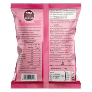 Tata Salt Pink Salt, 1kg, Rock Salt for Everyday Cooking, Sendha Salt