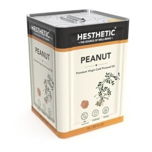 HESTHETIC Premium Edible Cold Pressed Peanut Oil, 15L, 100% Pure and Natural Food Grade Groundnut Virgin Oil, Rich in Healthy Fats, Ideal for Cooking, Frying, and Salad Dressing