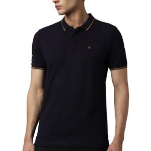 Louis Philippe Men’s Premium Solid Polo T-Shirt Slim fit with Color Fastness