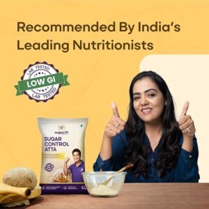 Sugar.fit Sugar Control Atta – 8-in-1 Multigrain Flour | Sharbati Wheat, Ragi, Millets, Soybean, Fenugreek & More | Diabetic-Friendly, 20% Lower GI | High Protein & Fiber | Healthy Weight – 5 Kg